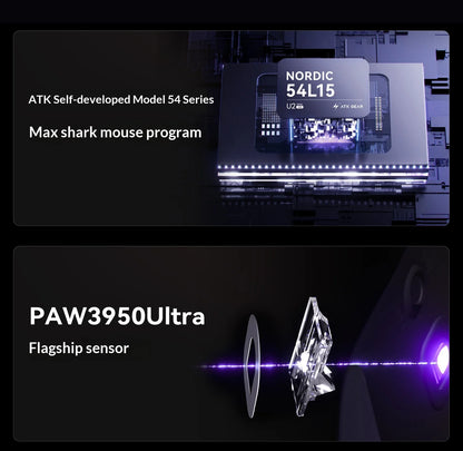 NEW ATK U2/V2 PAW3950 8K Wireless Gaming Mouse 3mode Double 39g Lightweight E-Sport Mouse Custom Accessory Computer Office Work