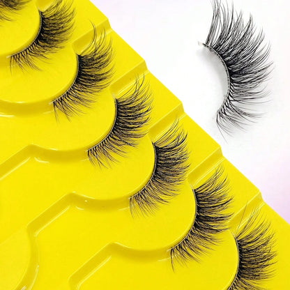 10 Pairs Elegant Faux False Eyelashes, Wispy Cat Eye Design for Natural Fluffiness - Perfect for Everyday Glam