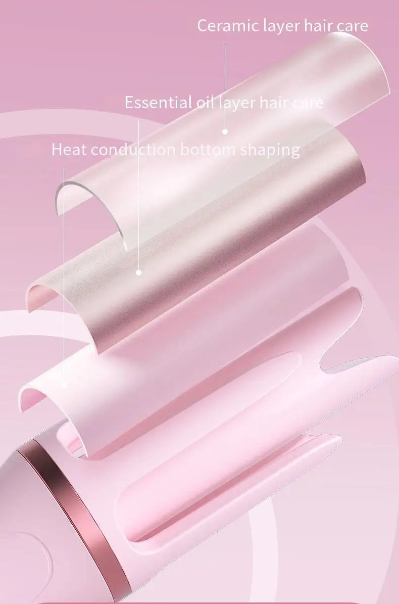 Fully Automatic Curling Iron Anti-Tangle Hair Curler with Negative Ions Latest Curling Wand Hair Curler for long-lasting styling