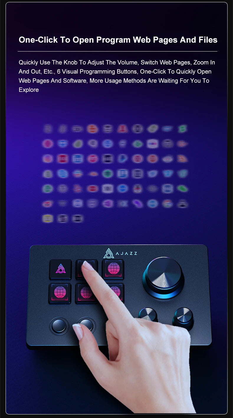 Ajazz AKP03E/153E Desktop Helper Desk Console Panel Controller Programmable Macro Custom Button Mini Keyboard Multiple Scenario