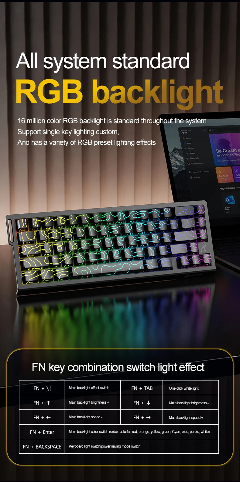 Magnetic Switch Keyboard ATTACK SHARK X68HE Wired and FREEWOLF F68 Wired F68Pro Wireless for Pro Gaming 8K Hz 0.01mm Rapid Trigg
