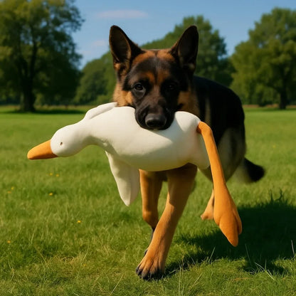 Large Plush Realistic White Goose Duck Dog Toy - Soft Durable for Chew & Play, Cute Interactive Pet Supplies, Best Fun Companion
