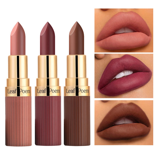 6 Color Matte Lipstick Velvet Dark Brown Lip Gloss Waterproof Lasting Pigments Makeup Nude Coffee Lip Stick Lips Makeup Cosmetic