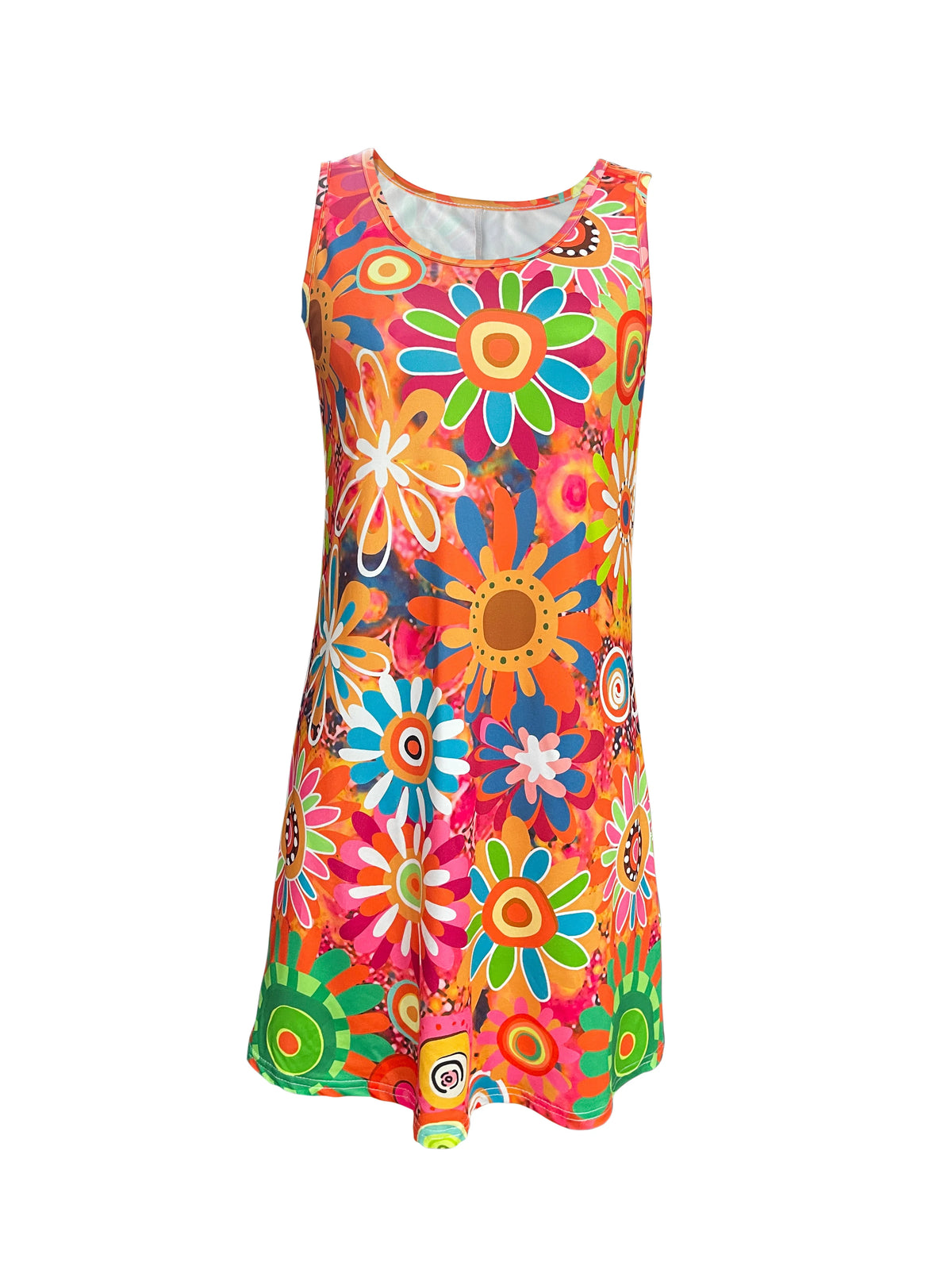 Women's Vibrant Floral Print Sleeveless Dress Spring/Summer Vacation Style dress