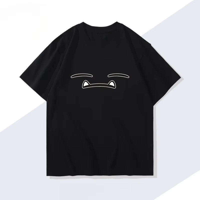 Pokémon Handheld Game Snorlax T-shirt Summer New Men's and Women's Japanese Harajuku Trend Loose Casual Short-sleeved Top