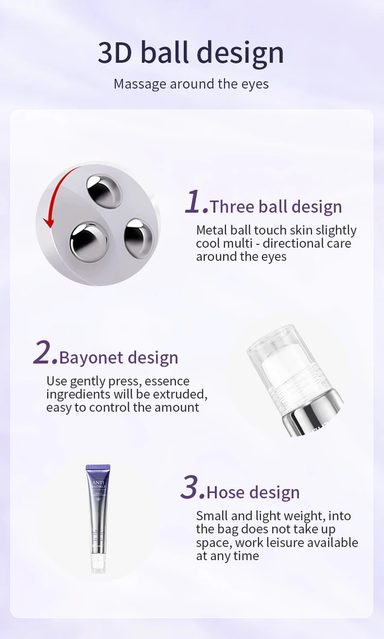 O'CHEAL Rapid Wrinkle Repair Eye Cream: Triple-Roller Massager & Hyaluronic Acid