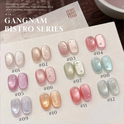 MIANEL 1-16PCS Light Smoke Magnet Cat Eye Gel Nail Polish 2025 New Glass Bead Nude Pink Nail Glue Pink Nails Blue Nails Nail Art