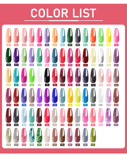 LIMEGIRL 10 Colors Nail Gel Set UV Soak Gel Base Coat Gel with Laser Powder Nail Art DIY Semi-Permanent Gel Varnish Kit
