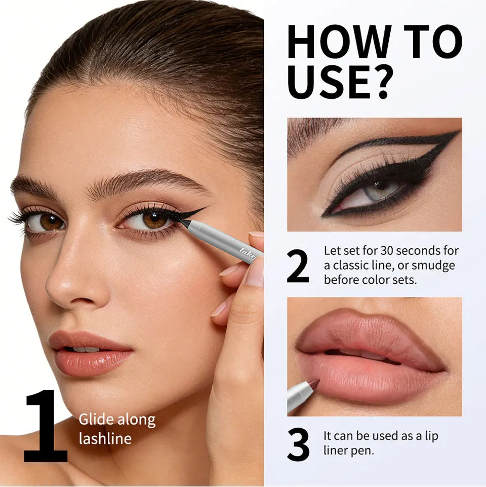 Lakerain Smooth Waterproof Eyeliner Pen Quick-Drying Long-Lasting Sweat-Proof Smudge-Proof for Perfect Makeup Application