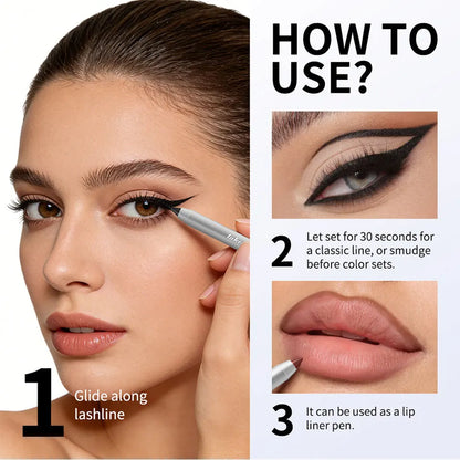 Lakerain Smooth Waterproof Eyeliner Pen Quick-Drying Long-Lasting Sweat-Proof Smudge-Proof for Perfect Makeup Application