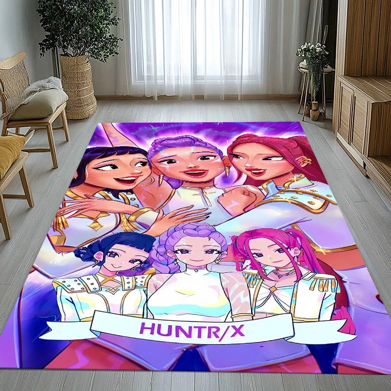 K-Pop Demon Hunters Golden Saja Boys Living Room Non-Slip Area Rug Soft Carpet for Bedroom Playroom Sofa,Home Decor Doormat