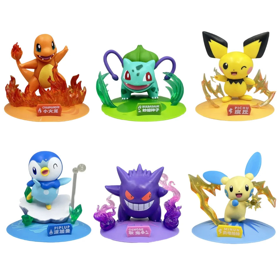 12 style Pok é mon Doll Pikachu Blind Box Anime Models Desktop Decorations Action Figure Collection Pok é mon Toys Birthday Gift
