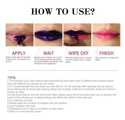 3pcs/set Lip Stain Peel Off And Reveal Long Lasting Waterproof Pink Lip Tint Transfer Proof Natural Lip Stain Tear Off Lip Gloss