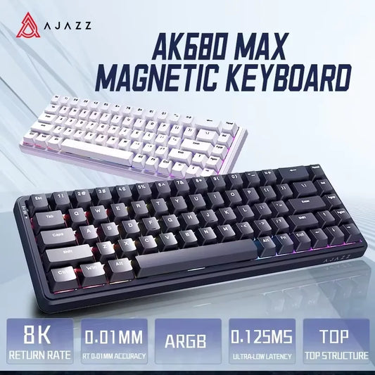 AJAZZ AK680 MAX/V2 Mechanical Keyboard HE Hall Effect Switch 60% 8k/1K RGB Wired/Wireless Gaming Rapid Trigger Magnetic Keyboard