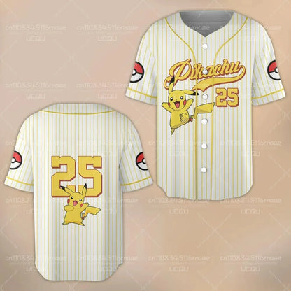 2026 New Summer Pok é mon Pikachu 3D Printed Printed Pattern Baseball Jacket Cute Breathable Casual Gift for Men and Women
