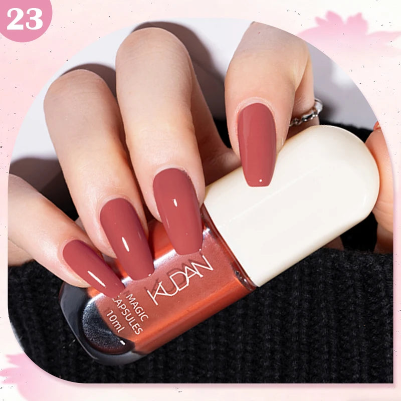 KUDAN Dark Burgundy Nail Polish, Alcohol-Free - Long-Lasting Formula Quick Drying Without Lighting, Glossy And Shiny Surface