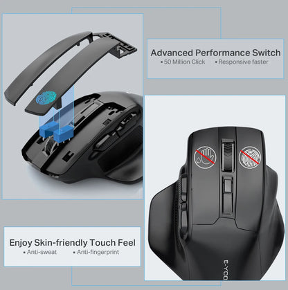 E-YOOSO X-31 Pro USB Gaming Large Mouse Support Bluetooth 2.4G Wireless PAW3212 4800 DPI for gamer Mice computer laptop PC