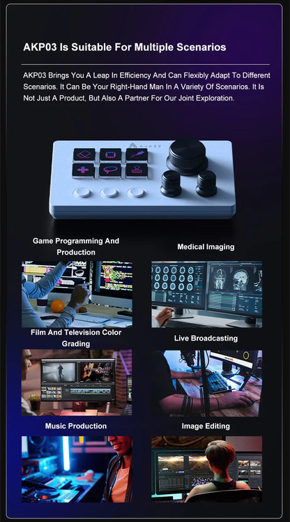 Ajazz AKP03E/153E Desktop Helper Desk Console Panel Controller Programmable Macro Custom Button Mini Keyboard Multiple Scenario