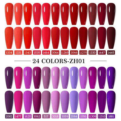 Arte Clavo 15ml 24pcs/Set Gel Nail Polish Set Kit Semi Permanent Base Top Coat LED Varnish Summer Neon Colors UV Nails Art Gel
