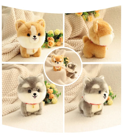 Birthday Gift Cute Puppy Doll Plush Toy Husky Doll Corgi Doll Simulation Animal Plush Doll Children Toy Gift