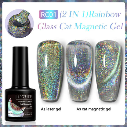 LILYCUTE 7ml 9D Cat Magnetic Gel Nail Polish Iridescent Magnet Semi Permanent Soak Off UV LED Manicure For Nail Art Gel Varnish