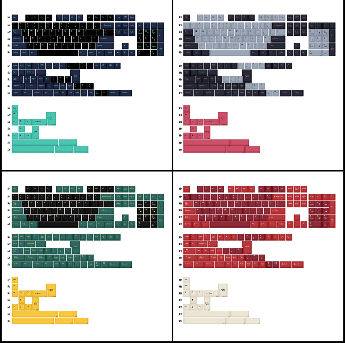KBDiy GMK Keycap Double Shot GMK Olivia Shoko Jamon WOB Red Samurai Botanical PBT Keycaps Cherry Profile for Mechanical Keyboard