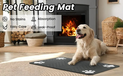 S（little kitten ）、M、L bsorbent Pet Feeding Mat, Waterproof Placemat for Dog & Cat Food & Water Bowls, Quick-Dry Rubber Backing