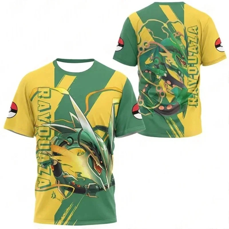 2026 New Bandai Japanese Anime Pokemon Pikachu Pokeball Print T-Shirt  Men's Sports Children