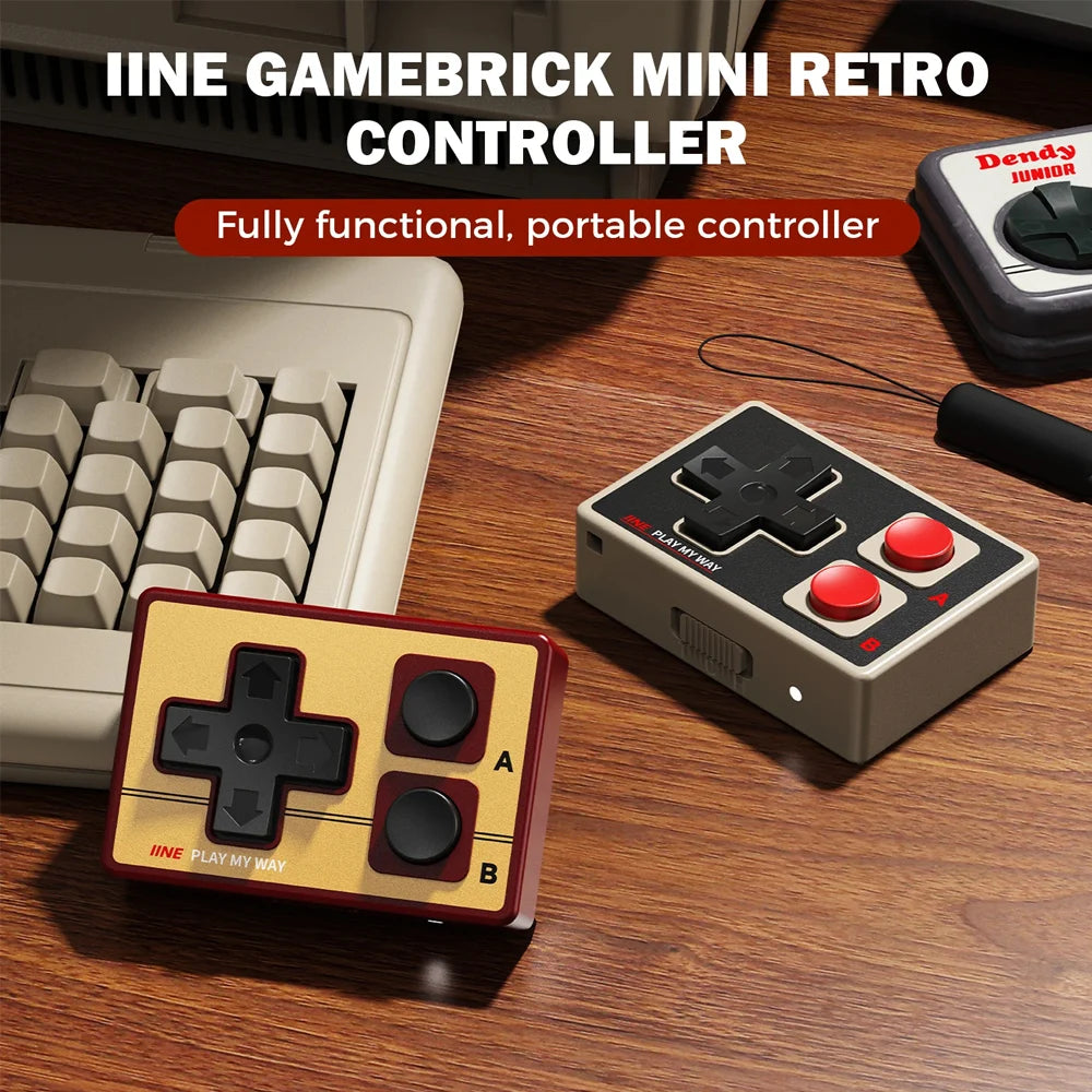 IINE Mini Controller for iOS Android PC Phone Gamebrick Retro Gamepad Page-turning Camera Control Portable Keyboard Dual Mode