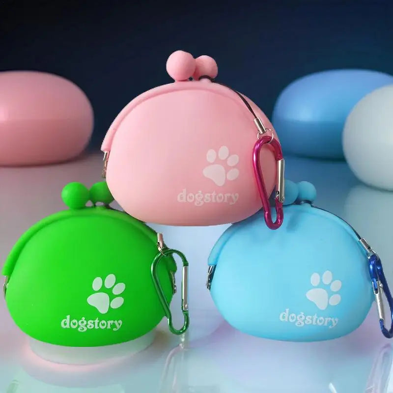 Silicone Dog Treat Pouch Dog Training Container Dog Treat Carrier Holder Puppy Treat Snack Bag with Clip dog Food Storage Bag