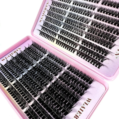 Faux Mink Eyelashes 540Cluster C Curled 9-16mm Mixed Natural Eyelash Extension 3D Russian Strip Personal Eyelash Makeup Tool