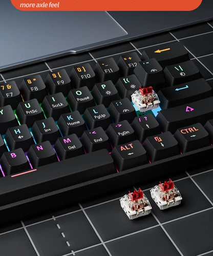 MUCAI MK61 USB Gaming Esports Mechanical Keyboard 61 Key Red Axis Wired Detachable Cable RGB Backlight Hot Swap