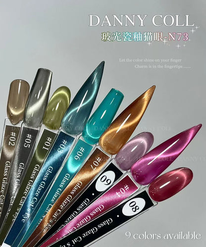 9 Color/Set Crystal Cat Eye Gel Nail Polish Set Semi Permanent UV LED Gel Lacquer Magnetic Cat Eye Gel Varnish For Nail Art 15ml