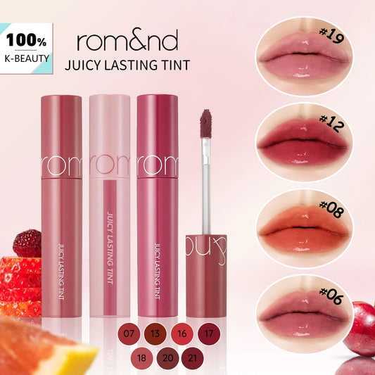 rom&nd JUICY LASTING TINT-11 Shades,Juicy Glossy Texture,Lip Glosses,Luxury Makeup,Korean Cosmetic,K-Beauty,Korean Makeup