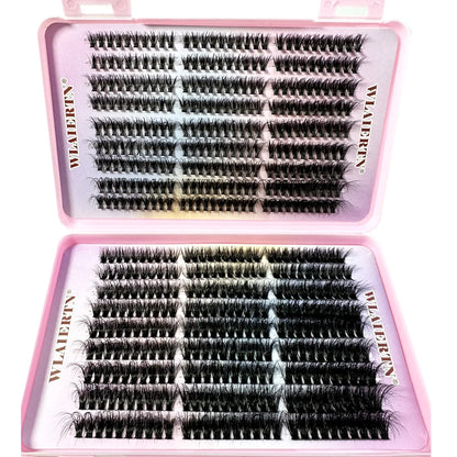 Faux Mink Eyelashes 540Cluster C Curled 9-16mm Mixed Natural Eyelash Extension 3D Russian Strip Personal Eyelash Makeup Tool