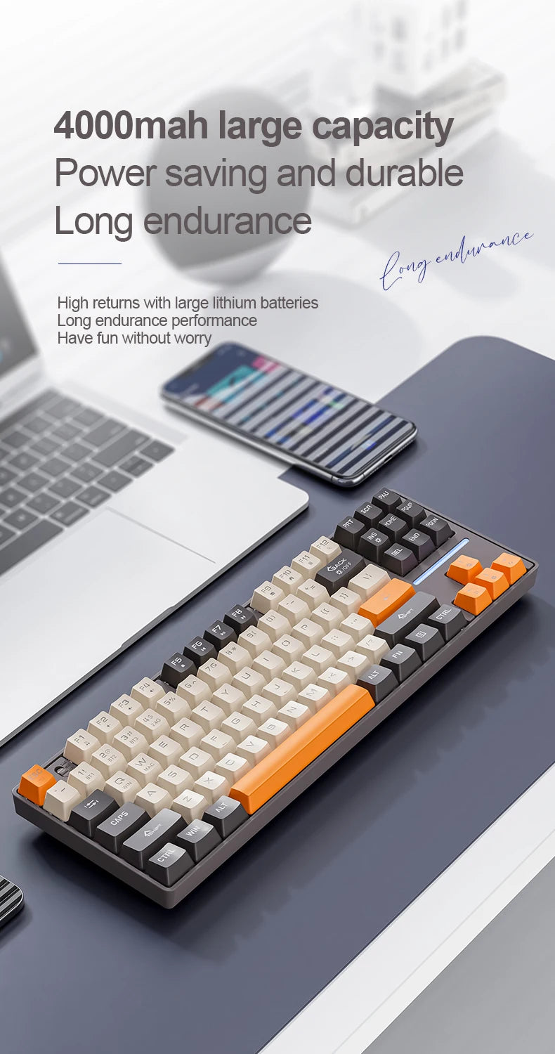 SMAILWOLF MK87 Bluetooth wireless mechanical keyboard E-sports game full key hot plug custom keyboard