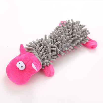 Durable Pet Dog Plush Toy for Small Breeds - Animal Shape Squeaky Chew Cleaning Toy for Chihuahua Yorkshire Bichon Puppies