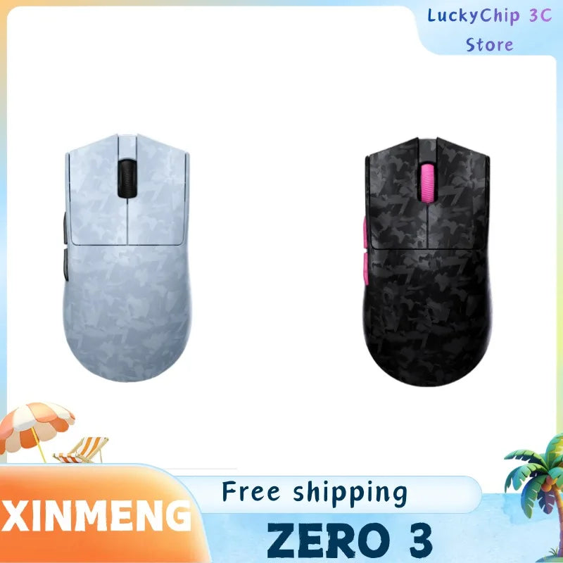 XINMENG ZERO 3 Gaming Mouse PAW3311/PAW3395/PAW3950 E-sport Sensor 1K/8K Polling Rate Carbon Fiber Case 500mAh Battery Wireless
