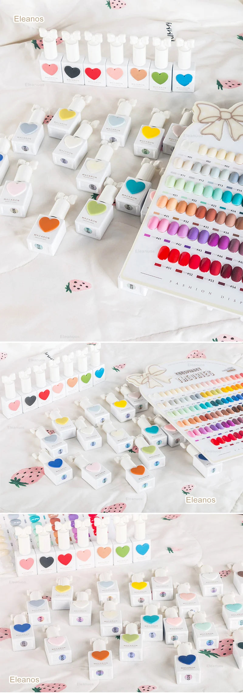 Eleanos 58 Colors Macaron Nail Gel Polish Set TPO FREE Gel Varnishes Nail Salon Wholesale Marnicure UV Gel Learner Kit 15ml