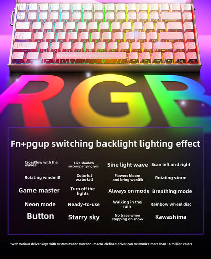 AULA HERO84 HE Wired Mechanical Keyboard RGB Music Rhythm 8K Return Rate Keyboard Magnetic Switch Computer Accessorie for Gamer
