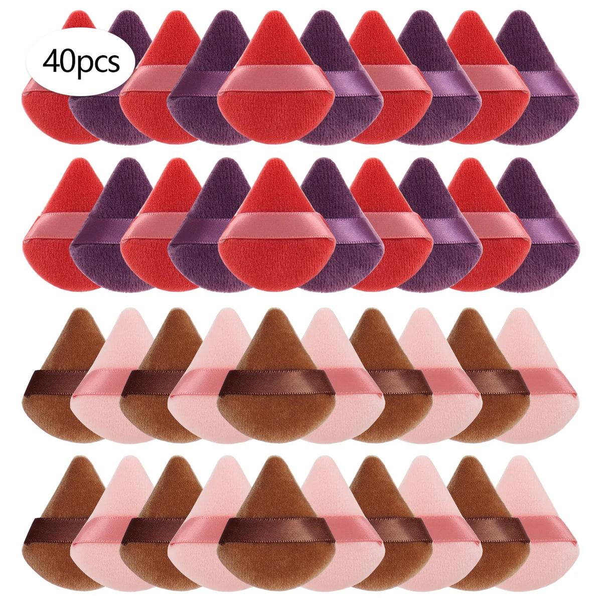 Mini Triangular Powder Puff 40-80Pcs, Apply Loose Powder by Gently Pressing It onto the Face to Achieve a Setting Effect