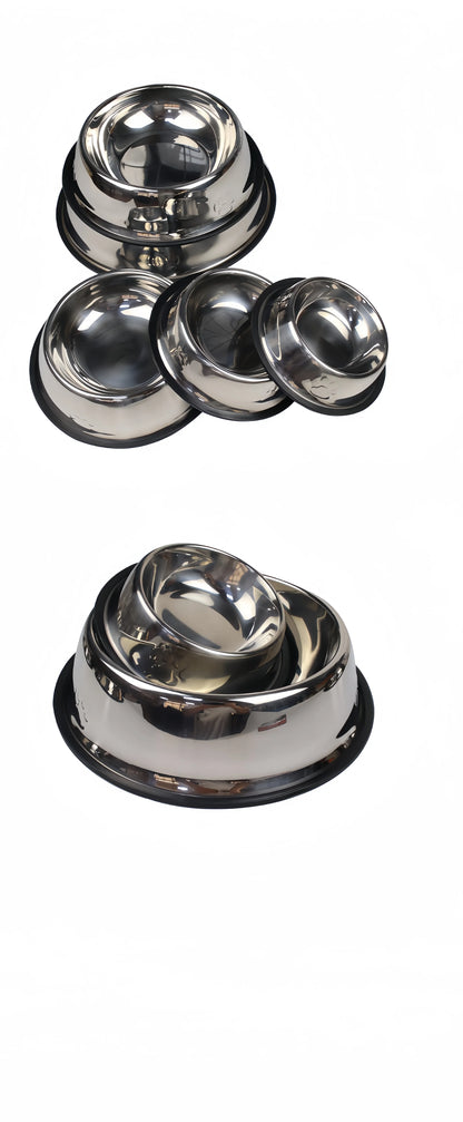 Pet Dog Cat Stainless Steel Bowl Pet Feeding Bowl Cat and Dog Drinking Bowl Metal Feeder Bowl Durable Easy To Clean 6 Sizes