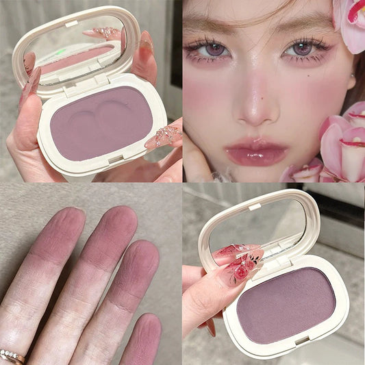 Face Blusher Matte Natural Cheek Tint Brighten Face Contouring Waterproof Cosmetics Blush Powder Soft Female Makeup 1pcs Blusher