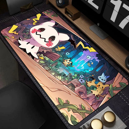 Mouse Pad Gamer XXL Mouse Mat P-pokemon Desk Mats Table of Office Carpet Gamer Natural Rubber Mice Pad Lockrand Mousepad 90x40cm