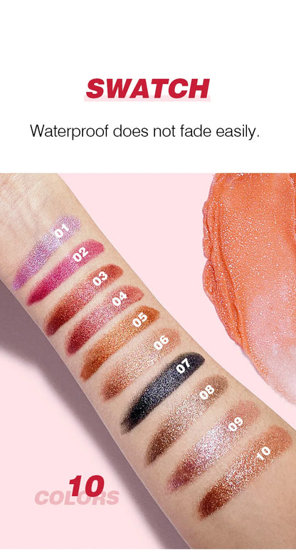 Pudaier Shimmery Diamond Lipstick: 10 Shades of Waterproof Glitter & Metallic Shine