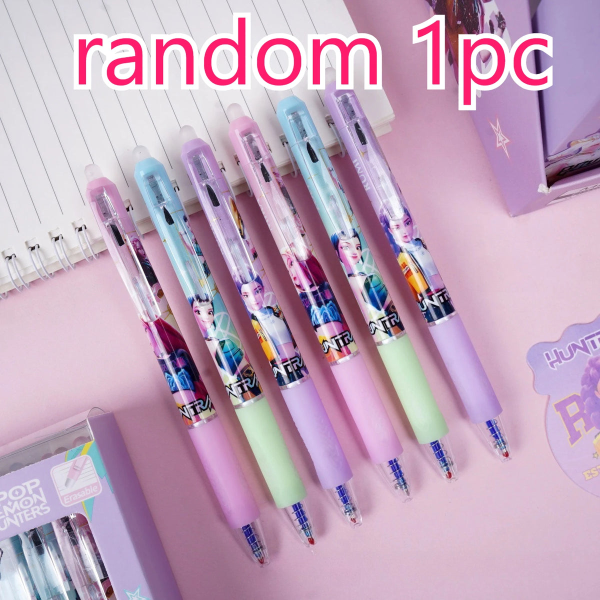 Cute High-Value  Press Erasable Pens Kpop Girls 0.5mm Gel Pens Creative Student School Stationery Supplies