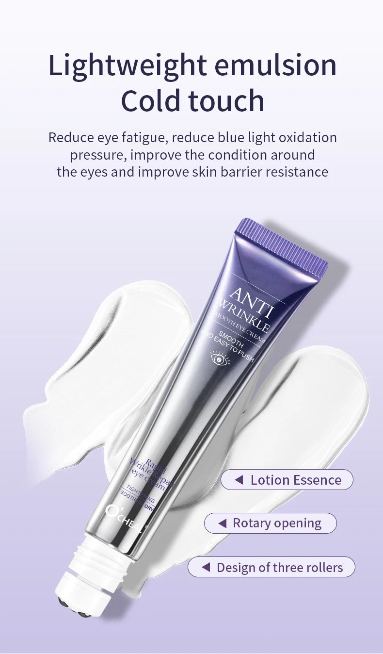 O'CHEAL Rapid Wrinkle Repair Eye Cream: Triple-Roller Massager & Hyaluronic Acid
