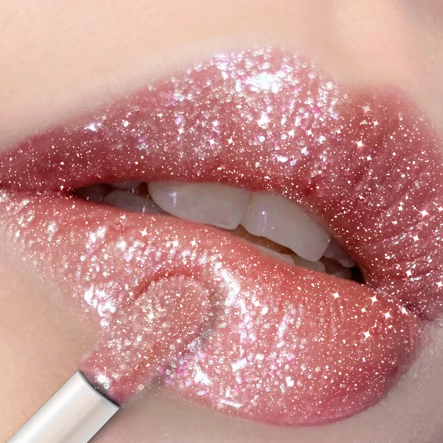 18 Colors Glitter 1pcs Lip Glaze Long Lasting Lip Gloss Waterproof Liquid Lipstick Makeup Lip Oil Lip Tint Moisturizing Lip Balm