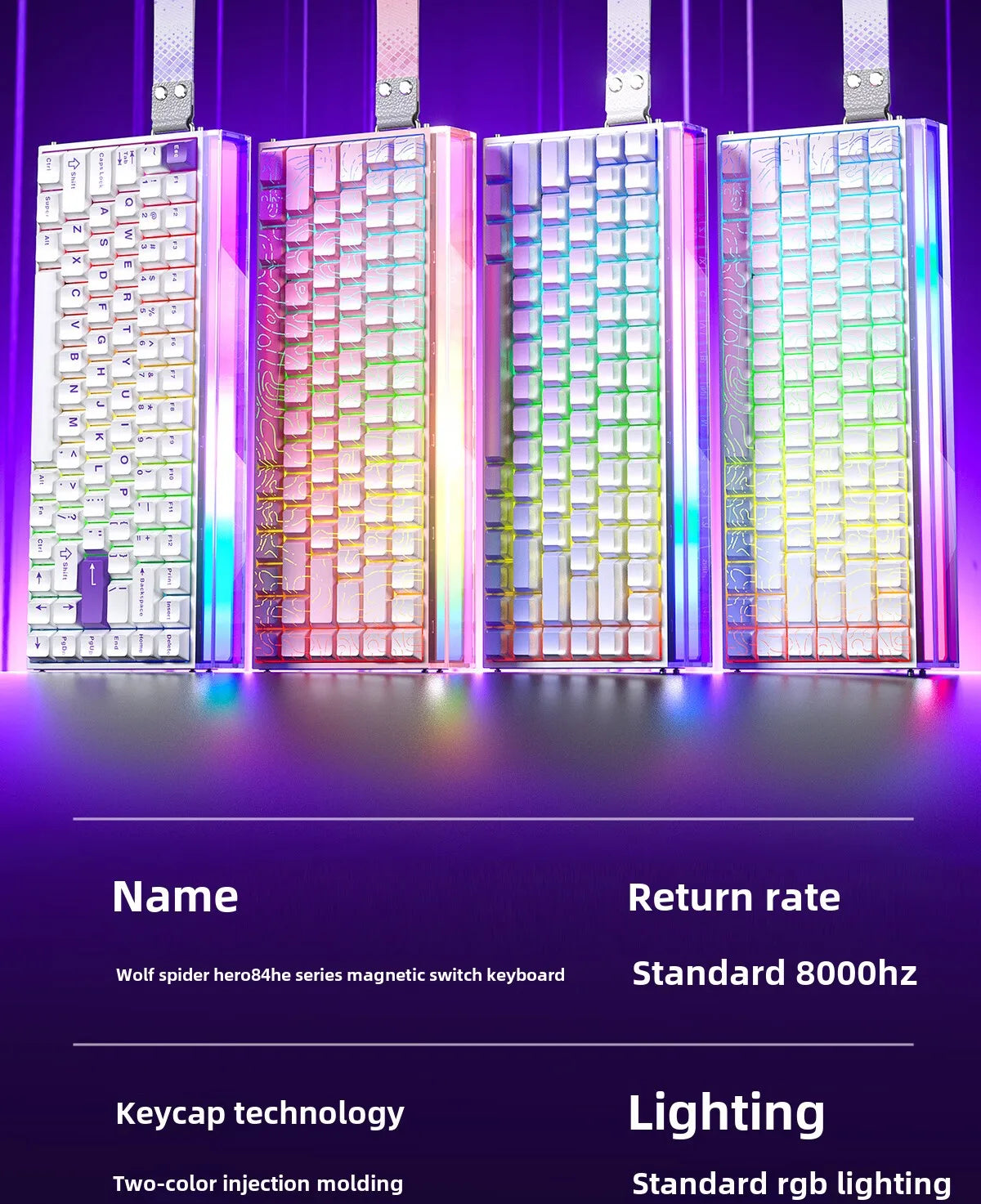 AULA HERO84 HE Wired Mechanical Keyboard RGB Music Rhythm 8K Return Rate Keyboard Magnetic Switch Computer Accessorie for Gamer