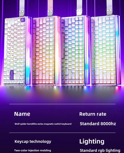 AULA HERO84 HE Wired Mechanical Keyboard RGB Music Rhythm 8K Return Rate Keyboard Magnetic Switch Computer Accessorie for Gamer